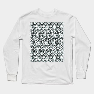 Pastel Aqua Blue Black White Leopard Skin Cheetah Print Long Sleeve T-Shirt